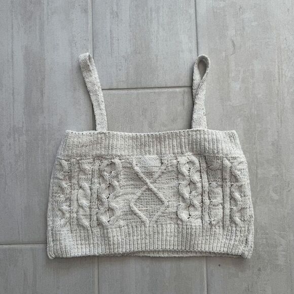 Witty Fox Nordstrom Cropped Chunky Sweater Tank Top M Multicolor Stretch Blouse - Picture 1 of 4